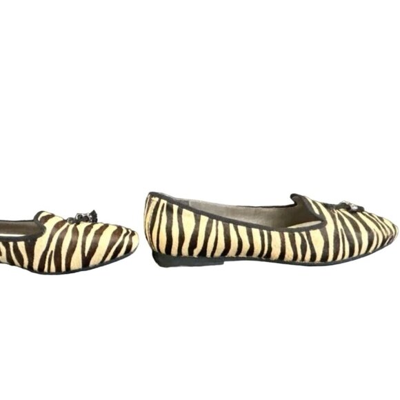 Nicole Take It Easy Calf Hair Tiger Stripe Flats Driving Shoes Slip Ons Size 8 - Picture 3 of 6